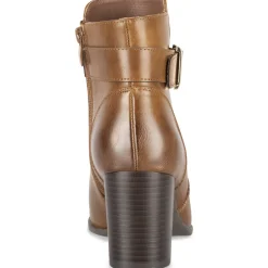 Bottines COGNAC Femme Motif Uni Fermeture éclair