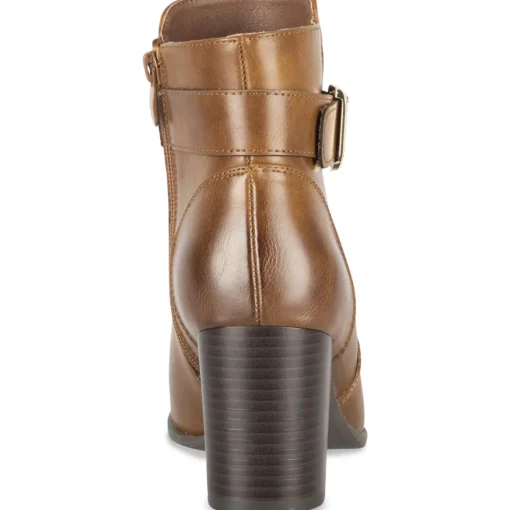 Bottines COGNAC Femme Motif Uni Fermeture éclair