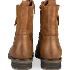 Bottines COGNAC Femme Motif Uni Lacets
