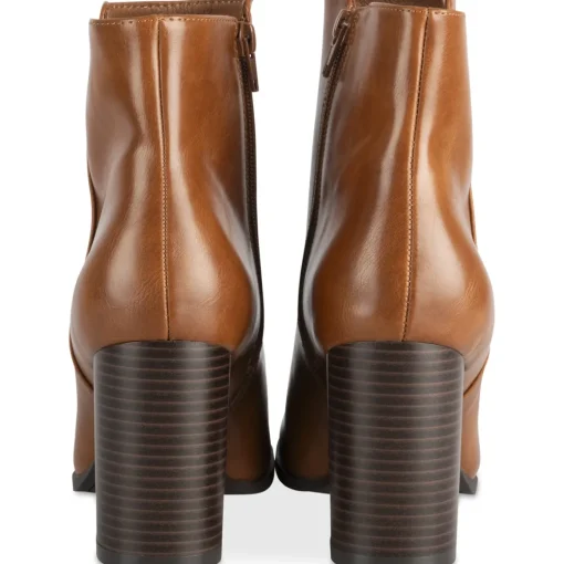 Bottines COGNAC Femme Motif Uni Fermeture éclair