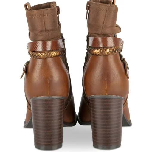 Bottines COGNAC Femme Motif Uni Fermeture éclair