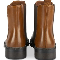 Bottines COGNAC Femme Motif Uni Elastique