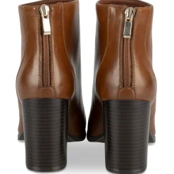 Bottines COGNAC Femme Motif Uni A Enfiler