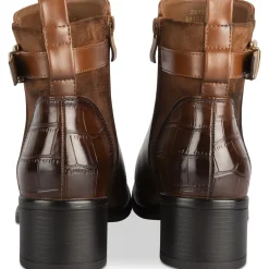 Bottines COGNAC Femme Motif Uni Fermeture éclair