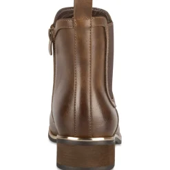 Bottines COGNAC Femme Motif Uni Fermeture éclair