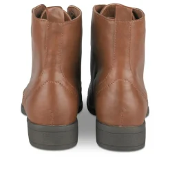 Bottines COGNAC Femme Motif Uni Lacets