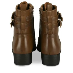 Bottines COGNAC Femme Motif Animal Lacets