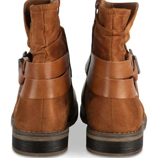 Bottines COGNAC Femme Motif Uni Fermeture éclair