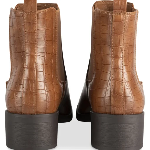 Bottines COGNAC Femme Motif Uni Fermeture éclair