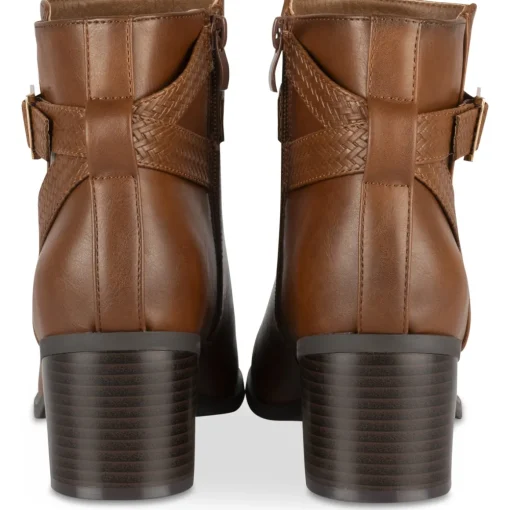 Bottines COGNAC Femme Motif Uni Fermeture éclair