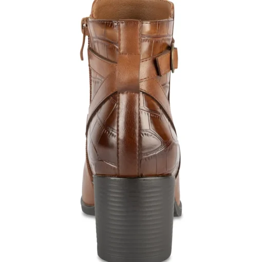 Bottines COGNAC Femme Motif Uni Fermeture éclair