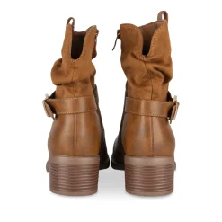 Bottines COGNAC Femme Motif Uni Fermeture éclair