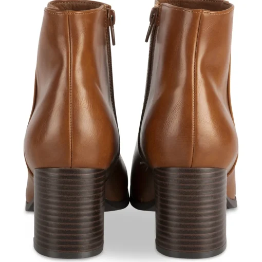 Bottines COGNAC Femme Motif Uni Fermeture éclair
