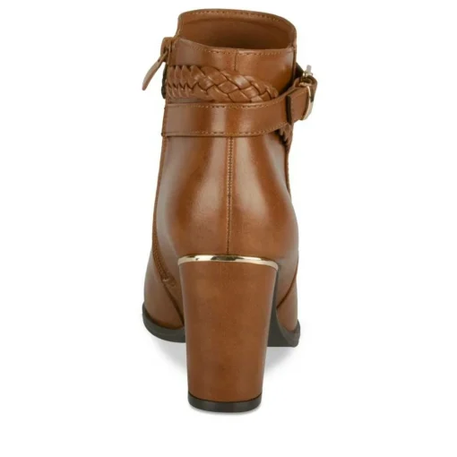 Bottines COGNAC Femme Motif Uni Fermeture éclair