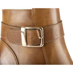 Bottines COGNAC Femme Motif Uni Fermeture éclair