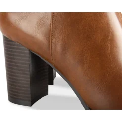 Bottines COGNAC Femme Motif Uni Fermeture éclair