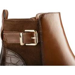 Bottines COGNAC Femme Motif Uni Fermeture éclair