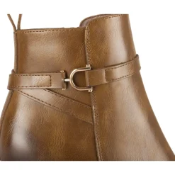 Bottines COGNAC Femme Motif Uni Fermeture éclair