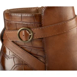Bottines COGNAC Femme Motif Uni Fermeture éclair