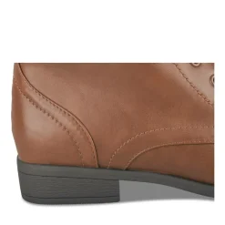 Bottines COGNAC Femme Motif Uni Lacets
