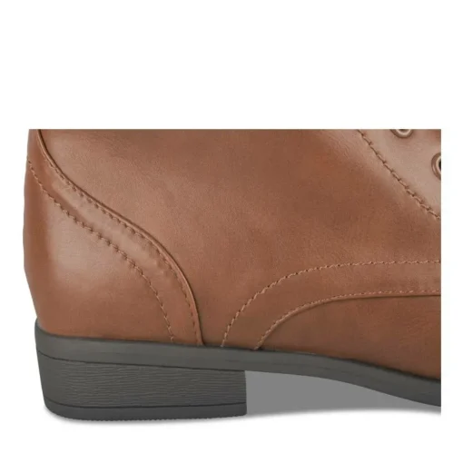 Bottines COGNAC Femme Motif Uni Lacets