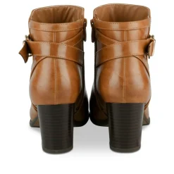 Bottines COGNAC Femme Motif Uni Fermeture éclair