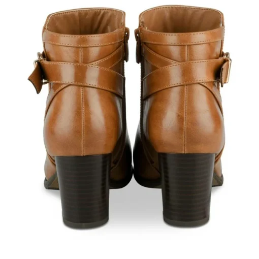Bottines COGNAC Femme Motif Uni Fermeture éclair