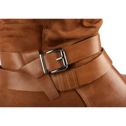 Bottines COGNAC Femme Motif Uni Fermeture éclair