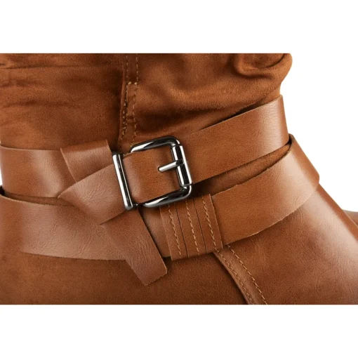 Bottines COGNAC Femme Motif Uni Fermeture éclair