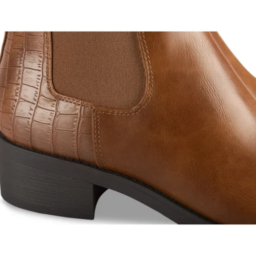Bottines COGNAC Femme Motif Uni Fermeture éclair
