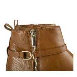 Bottines COGNAC Femme Motif Uni Fermeture éclair