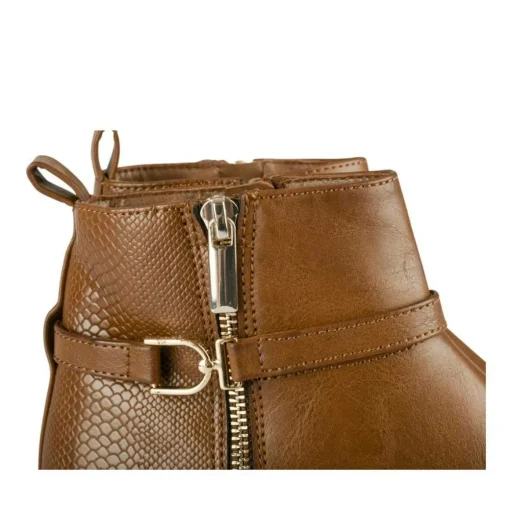Bottines COGNAC Femme Motif Uni Fermeture éclair