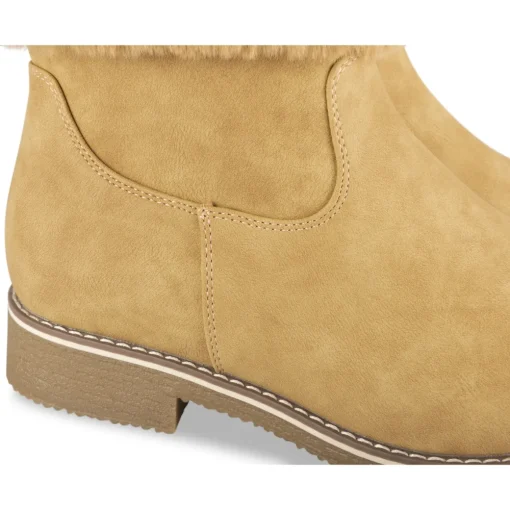 Bottines COGNAC Femme Motif Uni Fermeture éclair