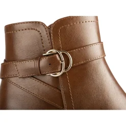 Bottines COGNAC Femme Motif Uni Fermeture éclair