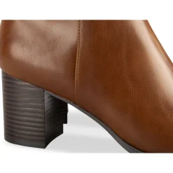 Bottines COGNAC Femme Motif Uni Fermeture éclair