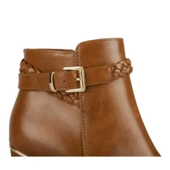 Bottines COGNAC Femme Motif Uni Fermeture éclair