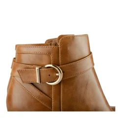 Bottines COGNAC Femme Motif Uni Fermeture éclair