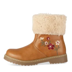 Bottines COGNAC Fille Motif Uni Fermeture éclair