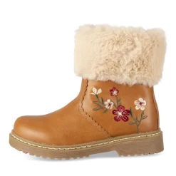 Bottines COGNAC Fille Motif Uni Fermeture éclair