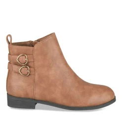 Bottines COGNAC Fille Motif Uni Fermeture éclair