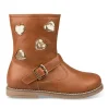 Bottines COGNAC Fille Motif Uni Fermeture éclair