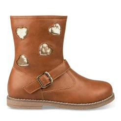 Bottines COGNAC Fille Motif Uni Fermeture éclair