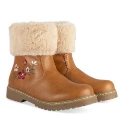 Bottines COGNAC Fille Motif Uni Fermeture éclair