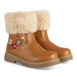 Bottines COGNAC Fille Motif Uni Fermeture éclair