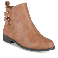 Bottines COGNAC Fille Motif Uni Fermeture éclair