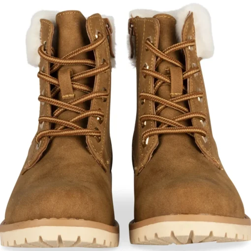 Bottines COGNAC Fille Motif Uni A Enfiler