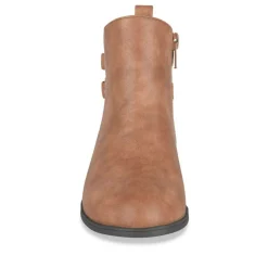 Bottines COGNAC Fille Motif Uni Fermeture éclair