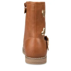Bottines COGNAC Fille Motif Uni Fermeture éclair