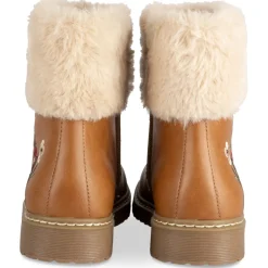 Bottines COGNAC Fille Motif Uni Fermeture éclair