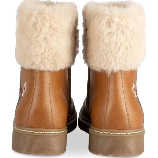 Bottines COGNAC Fille Motif Uni Fermeture éclair